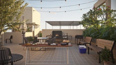 Rooftop Gazebo and Party Area with Barbeque Counter — Cordial Pavilion Heights