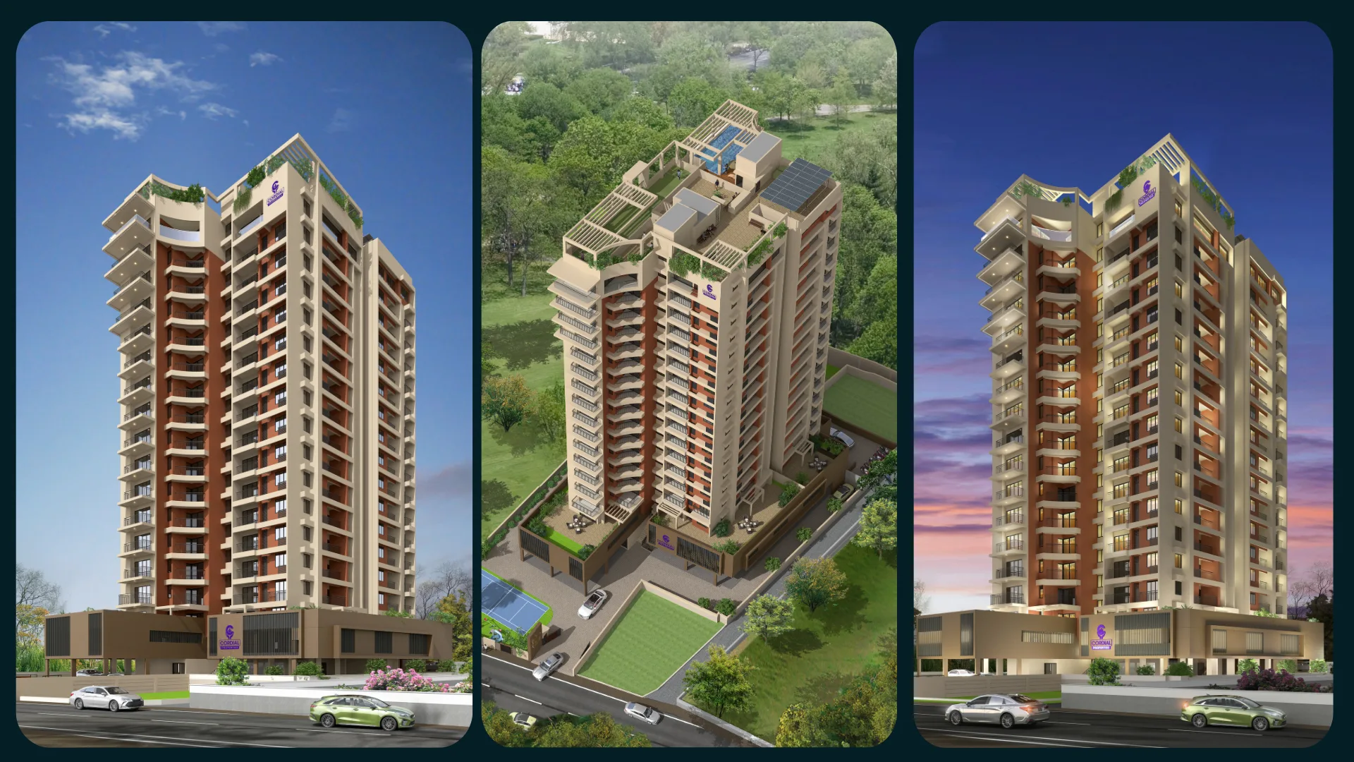 Cordial Pavilion Heights elevations — Karyavattom, Trivandrum