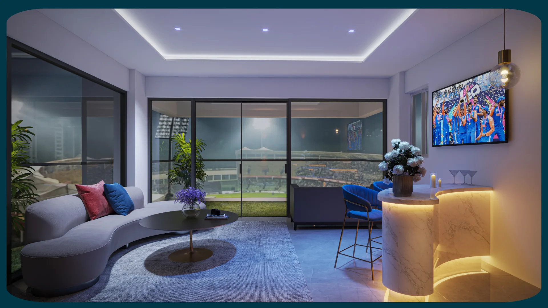 Stadium view from within the flat — Cordial Pavilion Heights